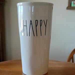 Rae Dunn White 'Happy' Mug